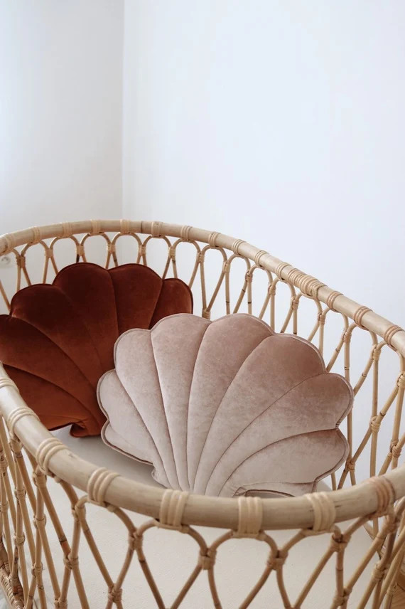 Velvet Shell Pillow “Beige Pearl” | Etsy (US)