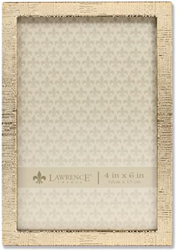 Lawrence Frames 712346 4x6 Gold Metal Linen Pattern Picture Frame | Amazon (US)