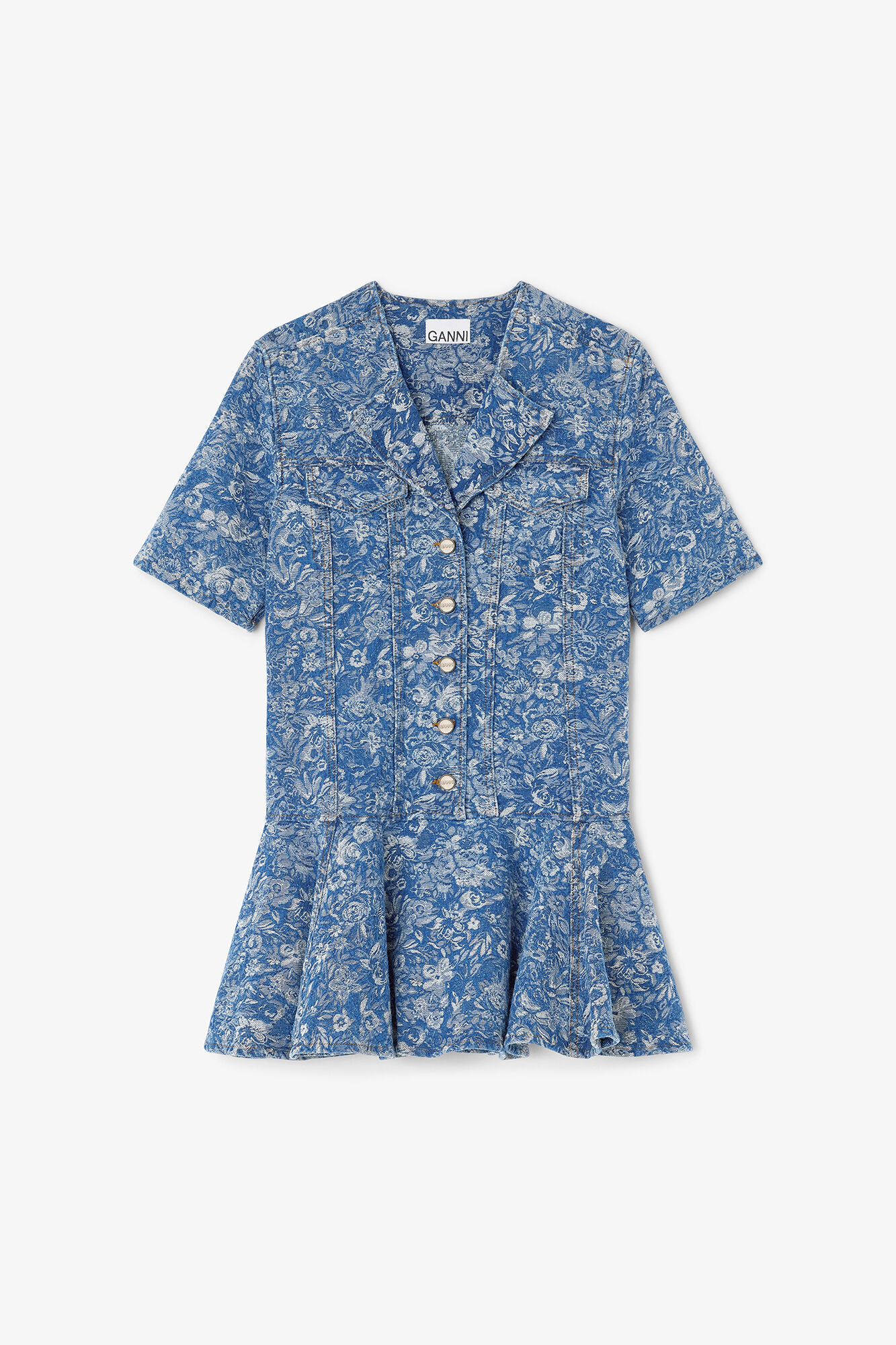 Blue Tapestry Mini Dress | Ganni