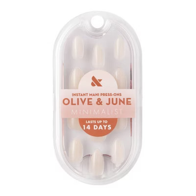 Olive & June Press-On Fake Nails - Minimalist - Medium Almond - Milky Syrup Gradient - 42ct | Target