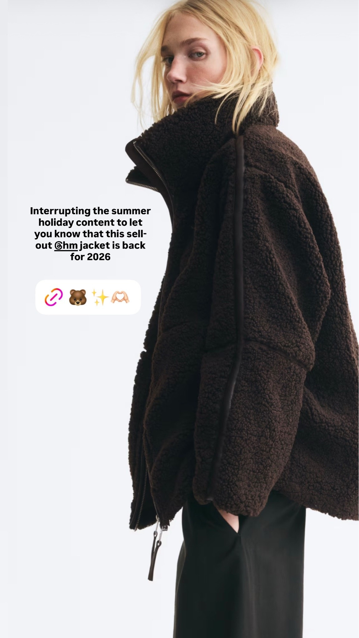 The H&M Teddy jacket is back. Size down.

#LTKuk #LTKautumn #LTKstyletip