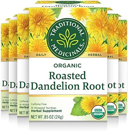 Traditional Medicinals Organic Roasted Dandelion Root Herbal Leaf Tea, 16 Tea Bags (Pack of 6) | Amazon (US)
