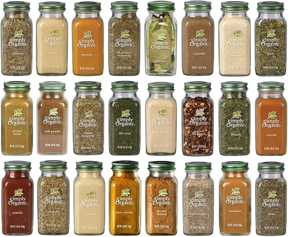 Simply Organic Herbs, Spices and Seasonings Assorted Variety Sampler Gift Set - By Veher (24-Pack... | Amazon (US)