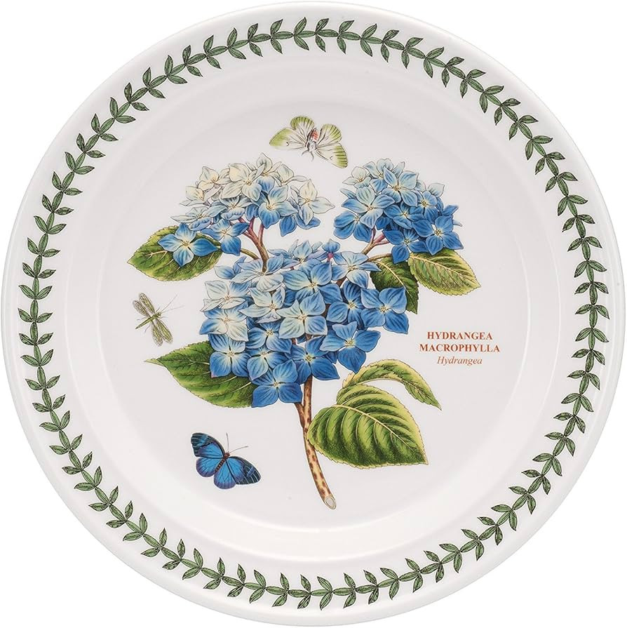 Portmeirion Botanic Garden Hydrangea Dinner Plate | 10 Inch | Round Porcelain Salad, Pasta, and S... | Amazon (US)