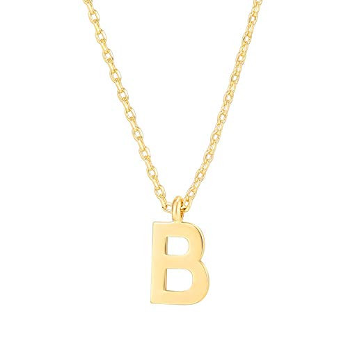 PAVOI 14K Yellow Gold Plated Initial Necklace | Letter Necklaces for Women | B Initial | Amazon (US)