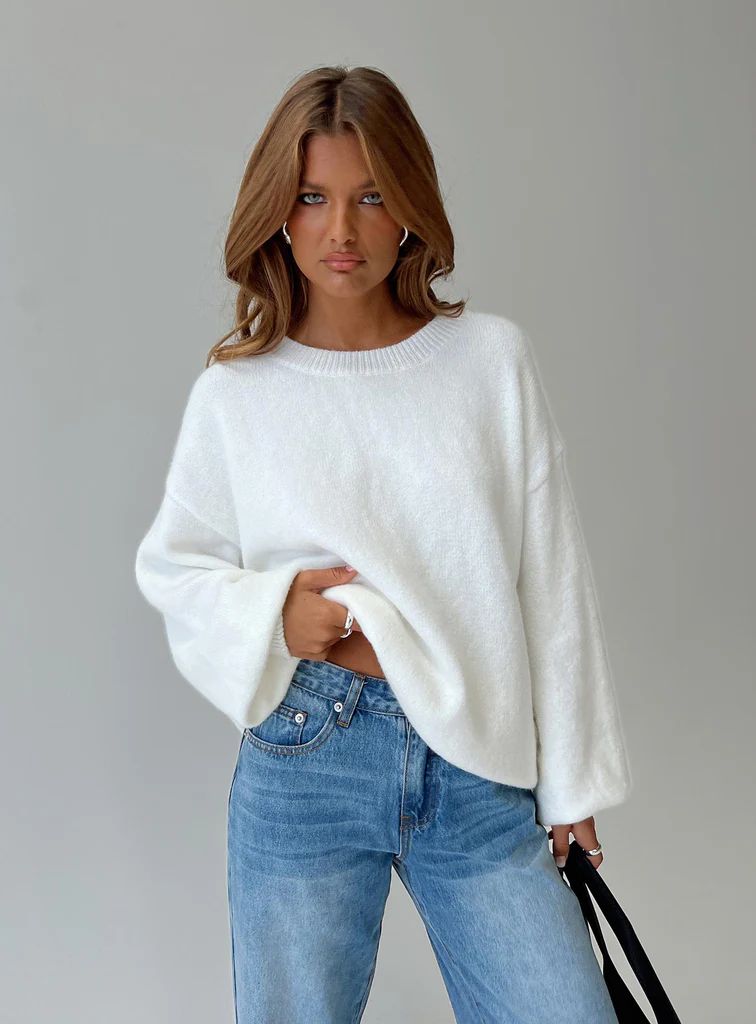 Ryanna Sweater White | Princess Polly US