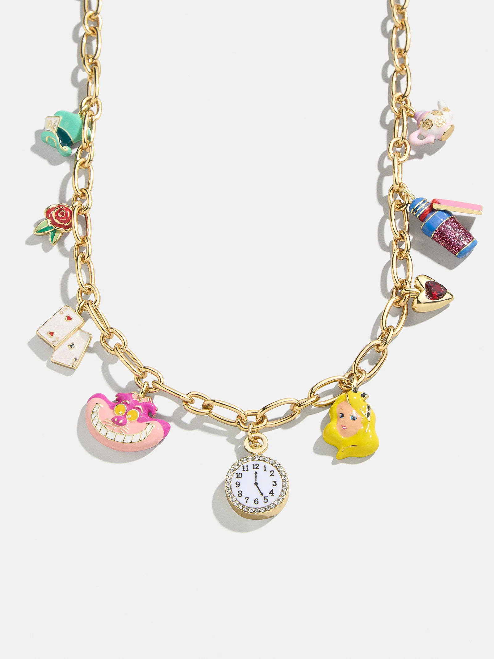 Disney Alice in Wonderland Charm Necklace - Gold/Multi | BaubleBar