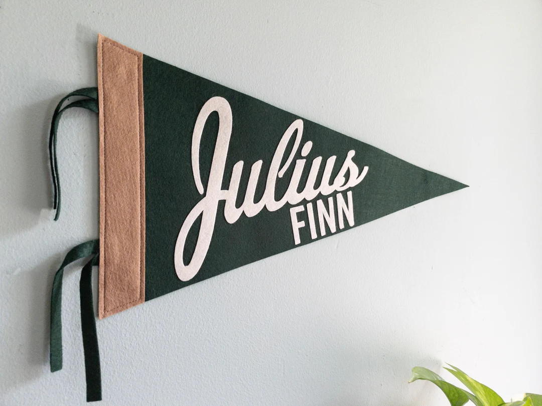 Custom Name Pennant Flag Large Personalized First Middle Double Name Baby Shower Gift Nursery Dec... | Etsy (US)
