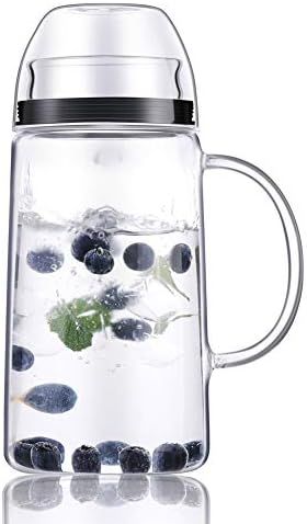 36 oz Glass Mug with Glass lid, Ice Tea Cup, Coffee Mug, Hot/Cold Water Pitcher | Amazon (US)