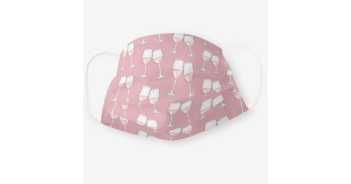 Clinking Rosé Wine Glasses Pattern Cloth Face Mask | Zazzle.com | Zazzle