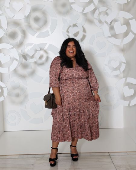 First day of LTKCON and this is my look! This dress is a silky tiered dress from Lane Bryant. It comes in regular and petite sizes and I’m wearing a size 18. 

My platform heels are from Walmart Scoop and they are wide width friendly! I took my normal size. 

#LTKCon #LTKSeasonal #LTKplussize