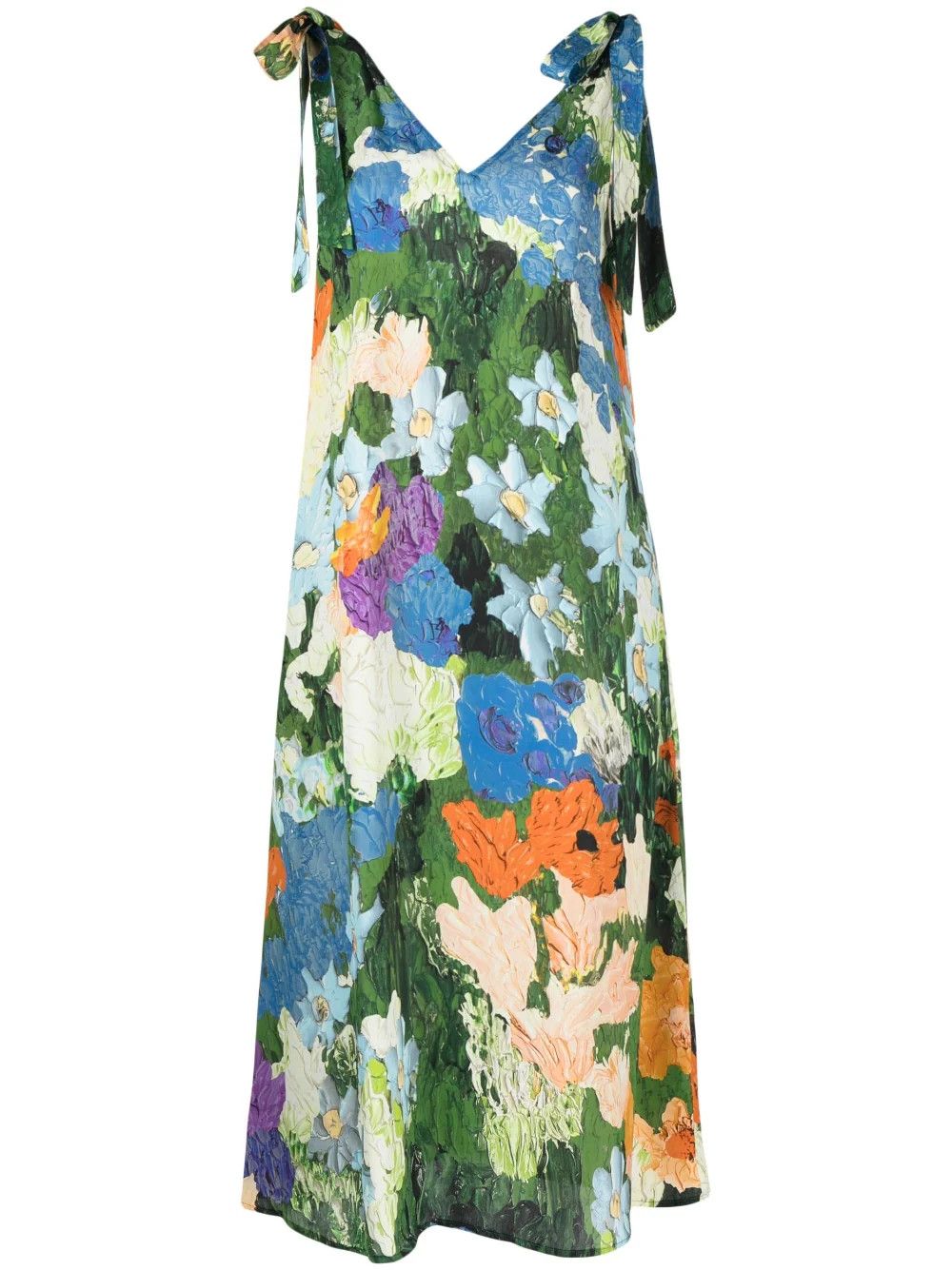 Stine Goya Naomi floral-print Midi Dress - Farfetch | Farfetch Global