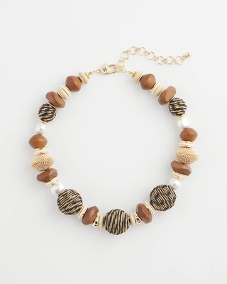 Mixed-Media Short Beaded Necklace | Chico's