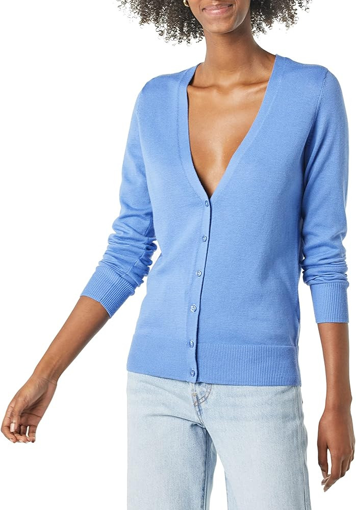 Amazon Essentials Women's Lightweight V-Neck Cardigan Sweater (Available in Plus Size) | Amazon (US)