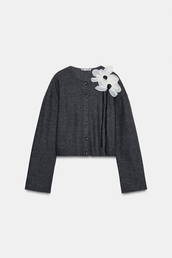 FLORAL RIBBED JACKET | Zara US