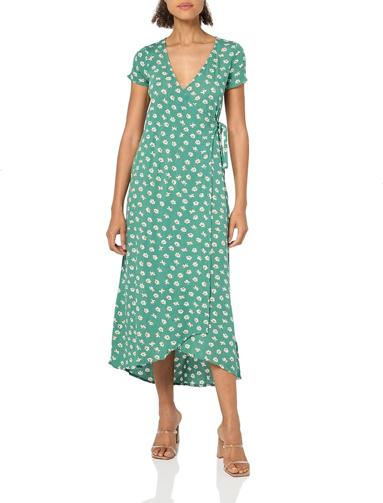 Billabong Women's Wrap Front Midi Length Dress | Amazon (US)