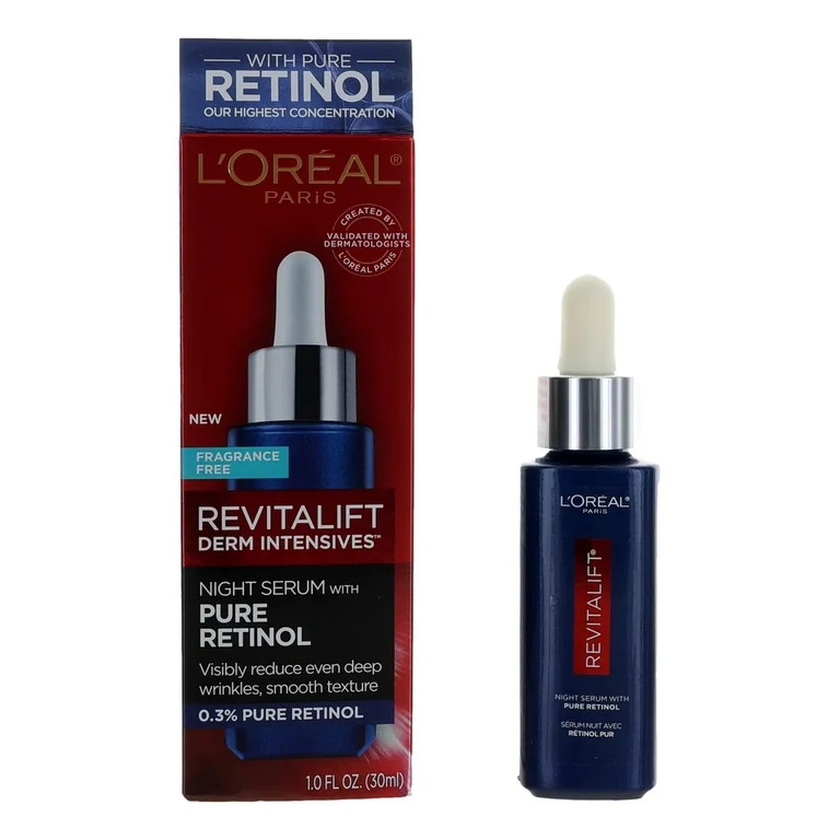 L'Oreal Paris Revitalift Derm Intensives Night Serum, 0.3% Pure Retinol, 1 fl oz | Walmart (US)