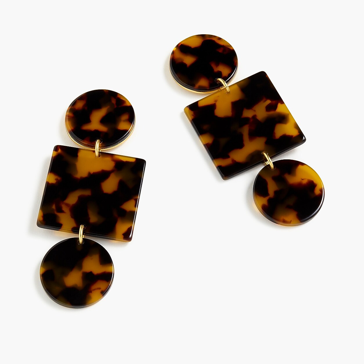 Geometric tortoise clip-on earrings | J. Crew US