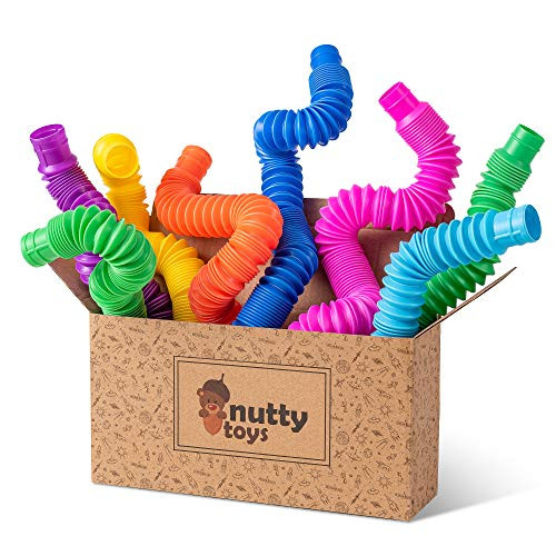 Nutty Toys Stocking Stuffers for Kids - Pop Tubes - Sensory Toys - Toddler Toys |8 Pack Large| Endless Creativity & Fun - Connect & Pop! Top ADHD Autism Fidget 2024 Best Boy & Girl Christmas Gift Idea | Amazon (US)