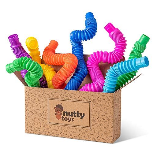 nutty toys 8pk Pop Tubes Sensory Toys (Large) Fine Motor Skills Learning Toddler Toy for Kids Top... | Amazon (US)