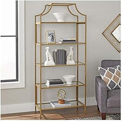 Better Homes and Gardens Nola 5-Open Shelves Bookcase, (Gold, Bookcase) | Amazon (US)