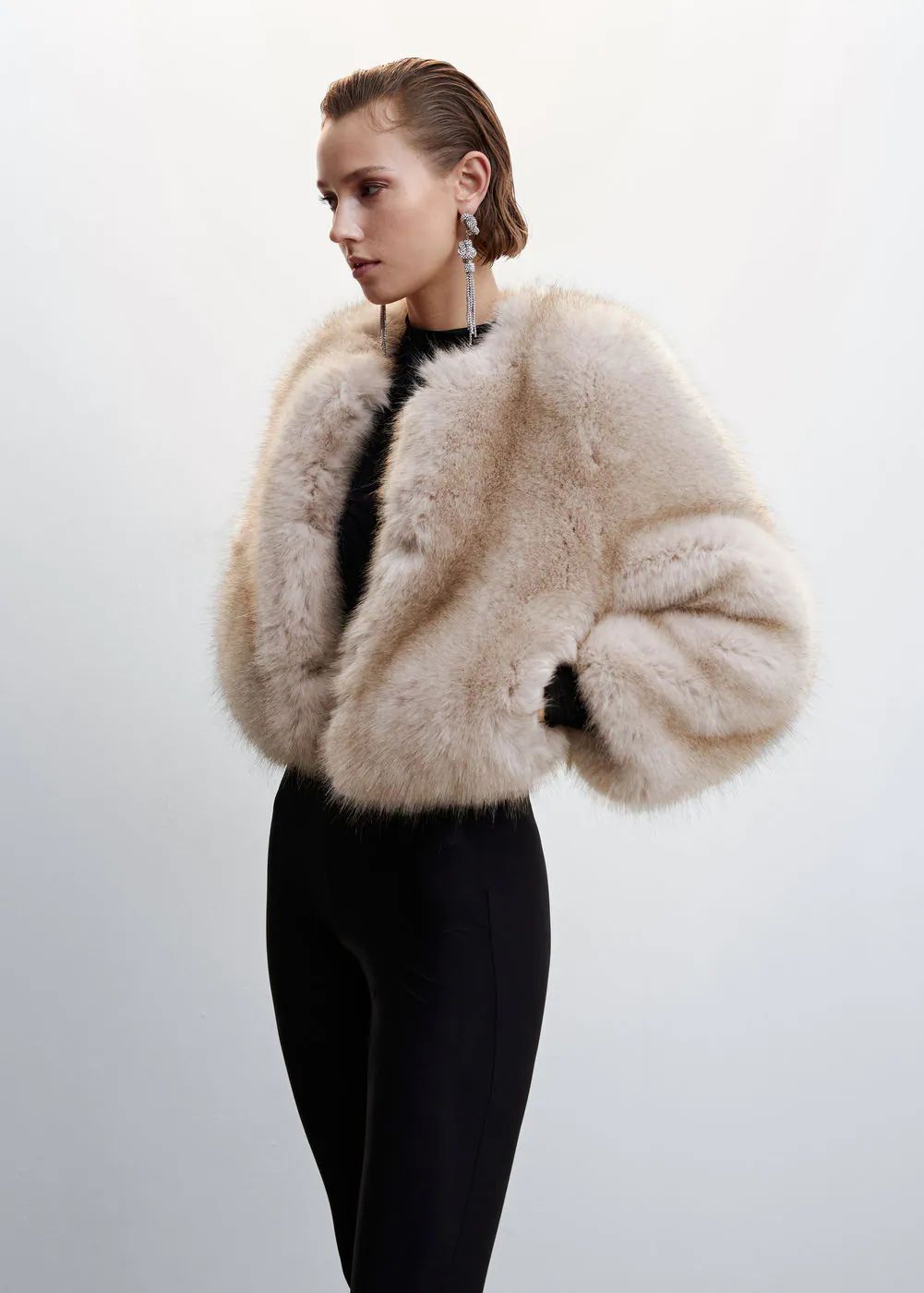 Fur-effect coat -  Women | Mango USA | MANGO (US)