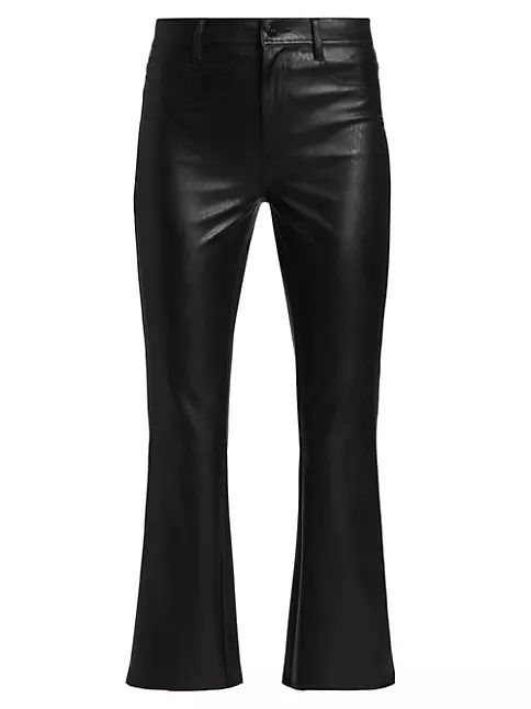 Claudine High-Rise Cropped Ankle Flare Faux Leather Jeans | Saks Fifth Avenue