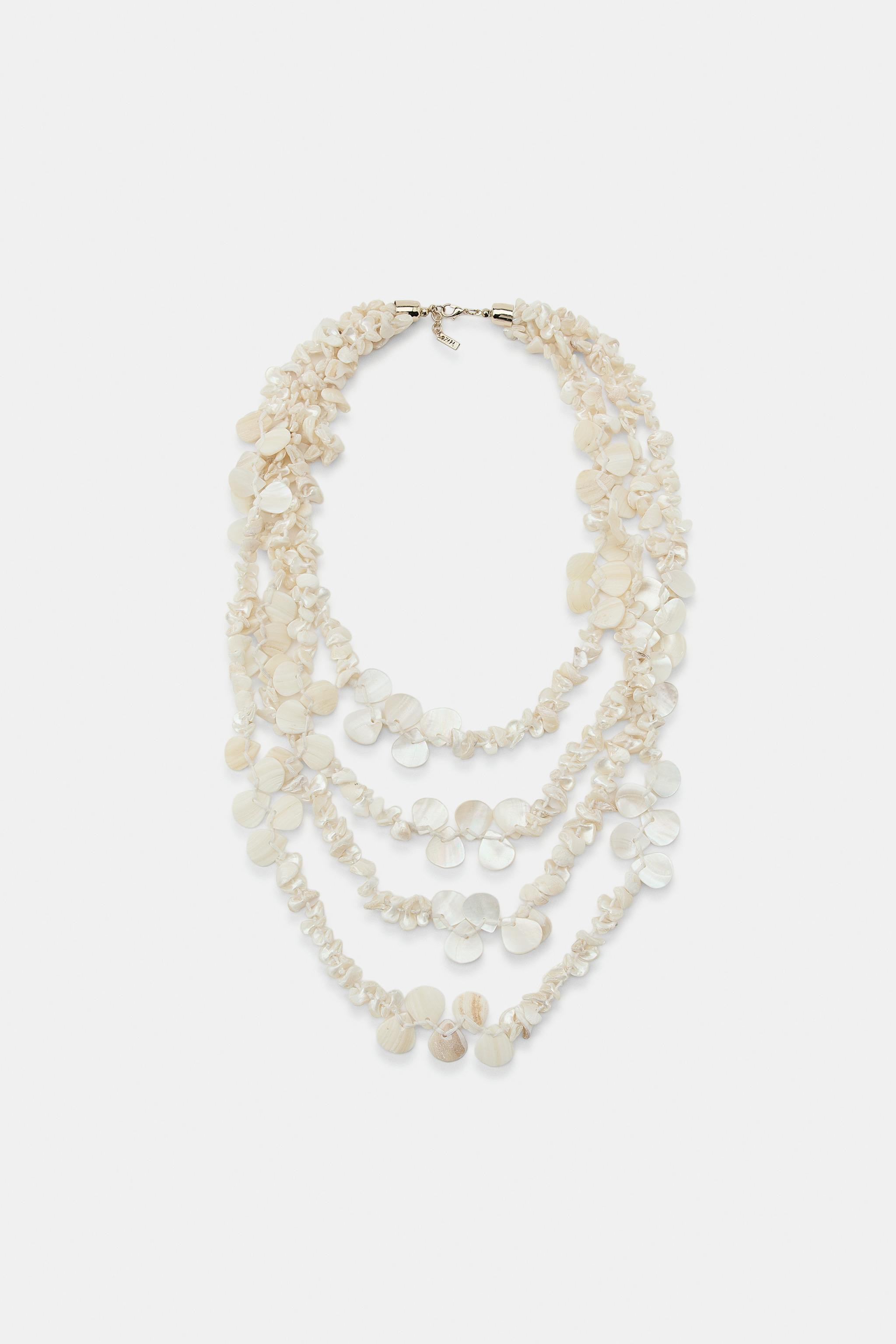 MOTHER-OF-PEARL EFFECT NECKLACE | Zara US