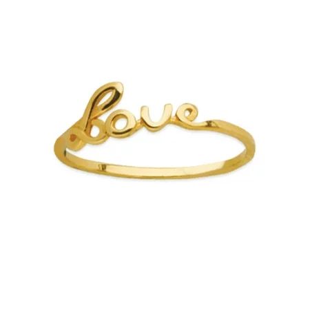 14k Yellow Gold Script Word Love Ring | Walmart (US)