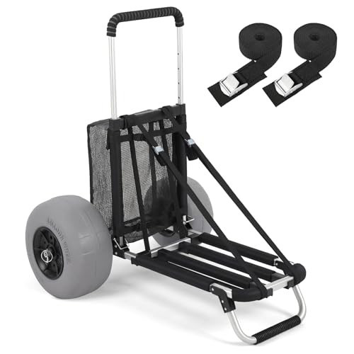 Sekey Beach Wagon with 12" Big Wheels for Sand, Heavy Duty Collapsible Beach Cart with Balloon Tires, Foldable Utility Sand Wagon for Outdoor Camping, Fishing & Groceries.Black | Amazon (US)
