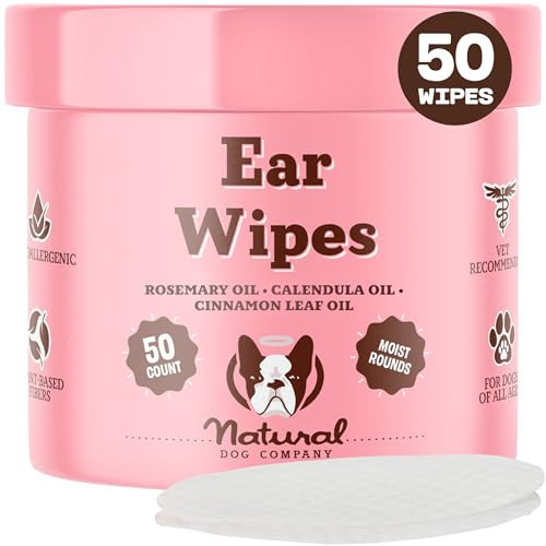 Natural Dog Ear Wipes (50 Ct) Essential Oil Infused Hygenic Dog Ear Cleanser for Dogs, Reduces Odor, Soothing Calendula, Aloe Vera, Witch Hazel, Dog Ear Itch Relief, Vegan | Amazon (US)