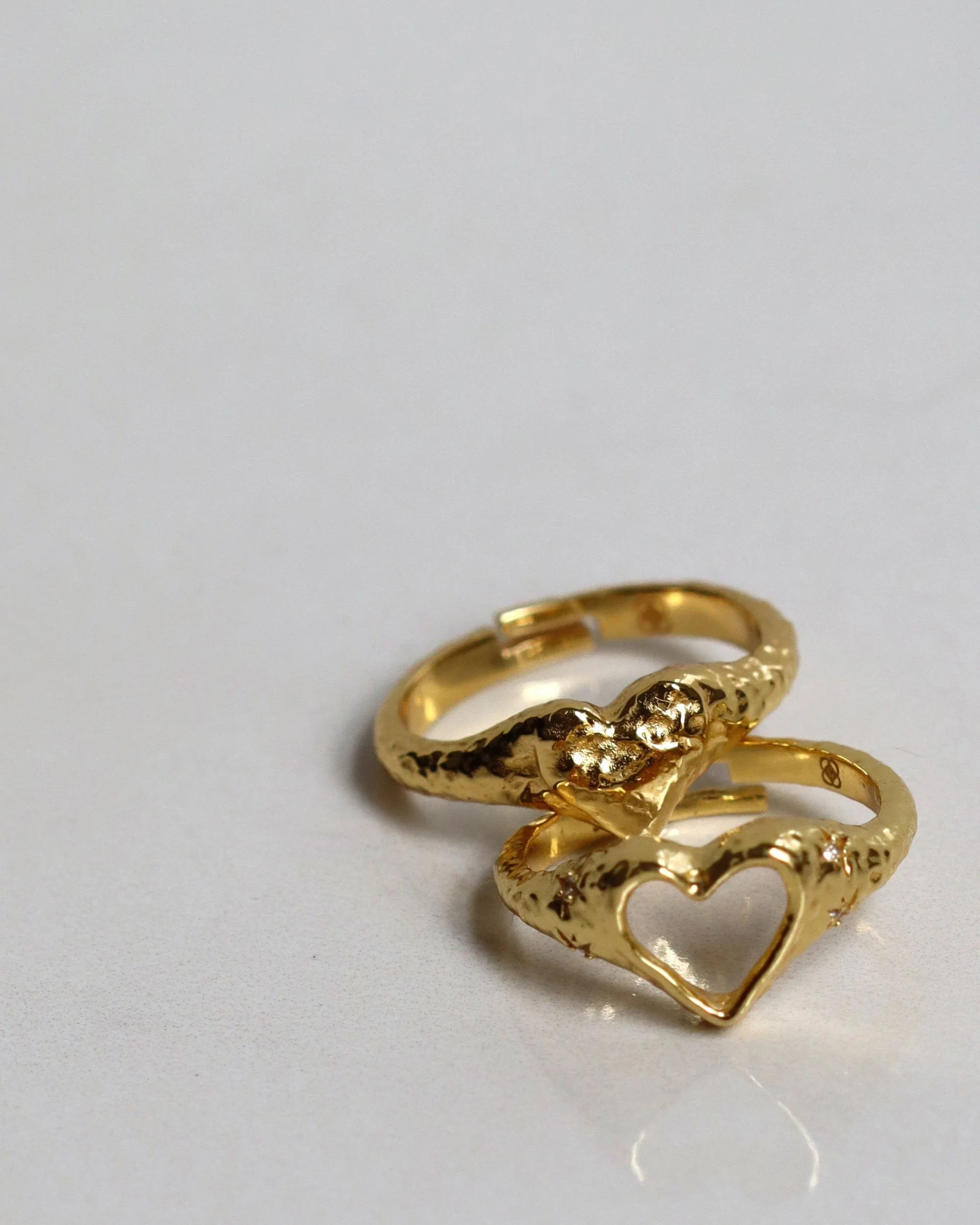 Hammered Heart Stacking Ring - Gold | Ottoman Hands | Ottoman Hands