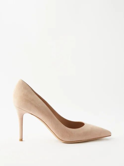 Gianvito Rossi - Gianvito 85 Suede Pumps - Womens - Light Pink | Matches (UK)