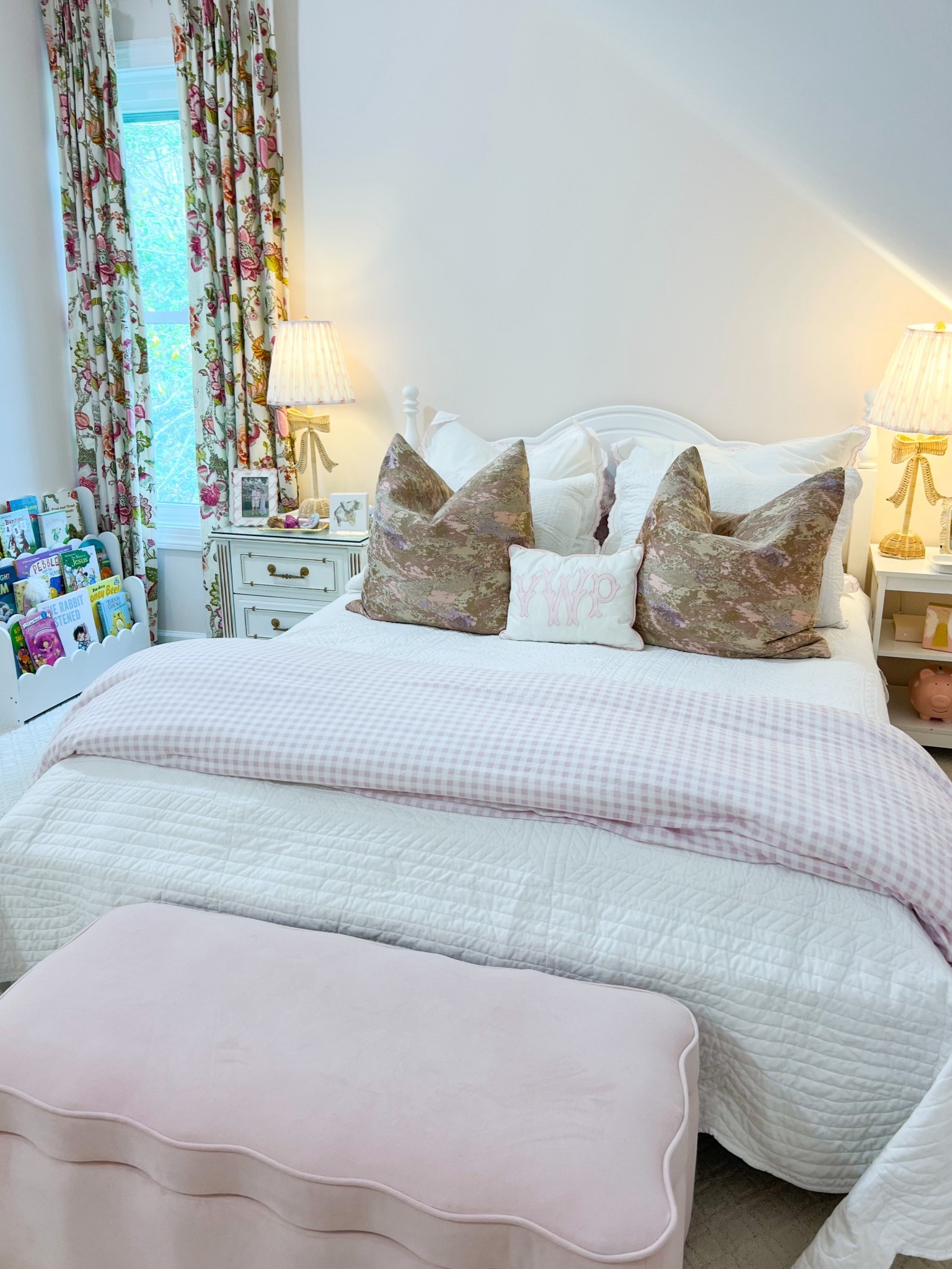 The cutest pink and white bedroom for our almost 5 year old 