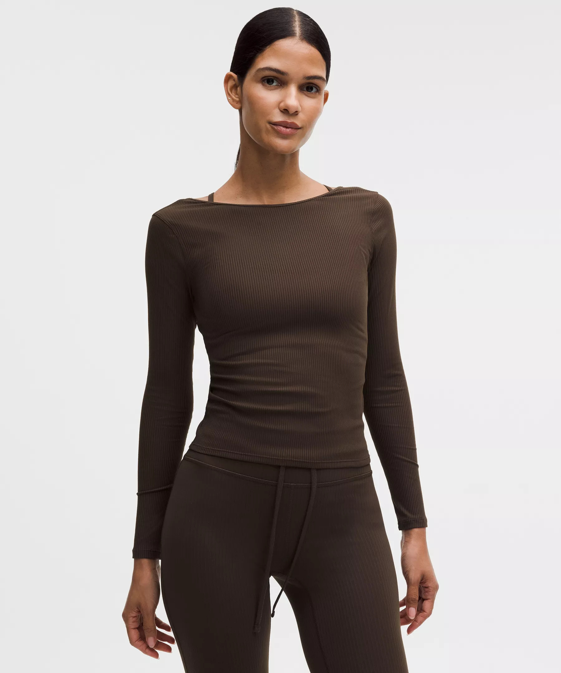 Ribbed Scoop-Back Yoga Long-Sleeve Shirt | Lululemon (US)