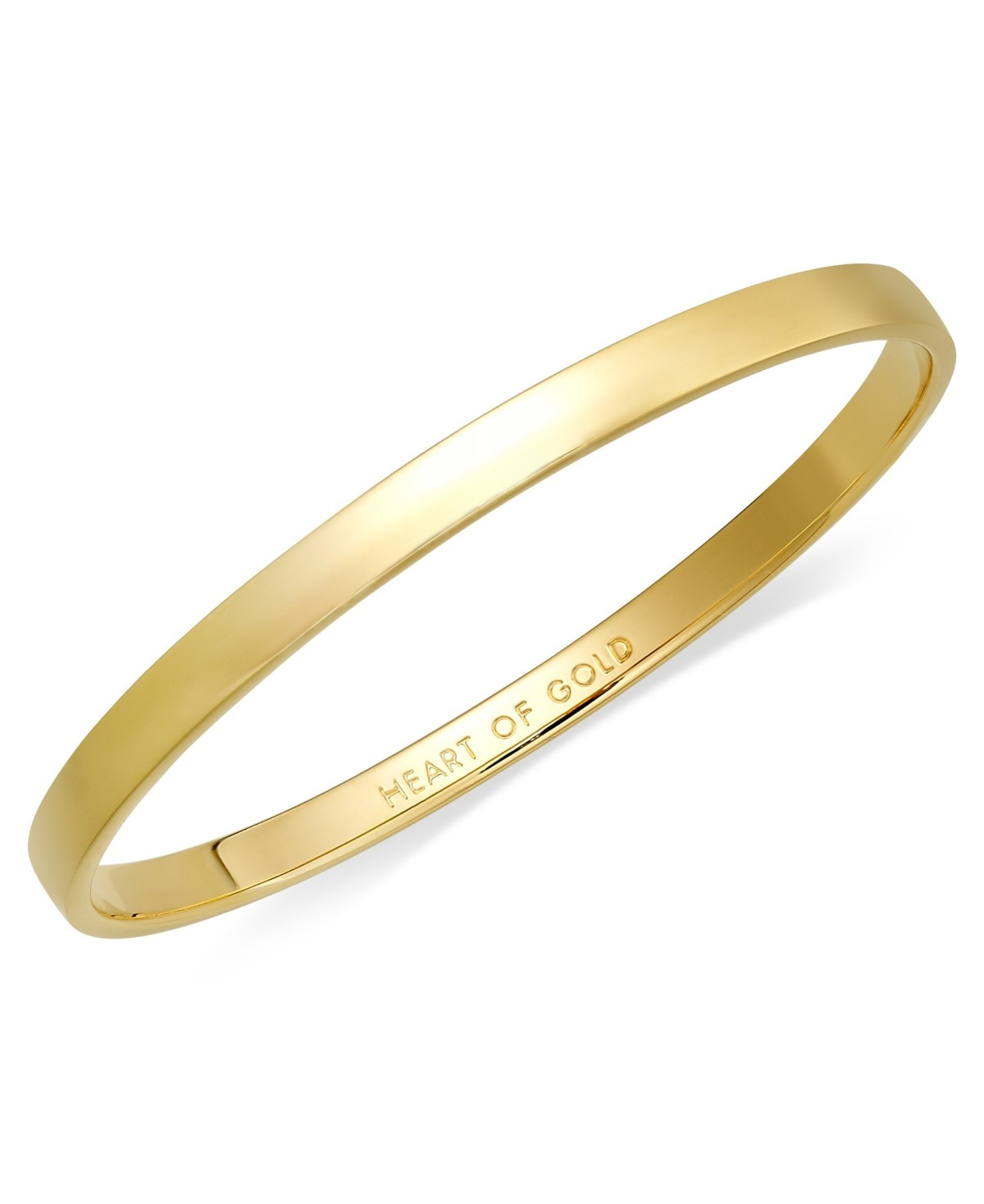 Kate Spade New York Bracelet, 12k Gold-Plated Heart of Gold Idiom Bangle Bracelet | Macy's
