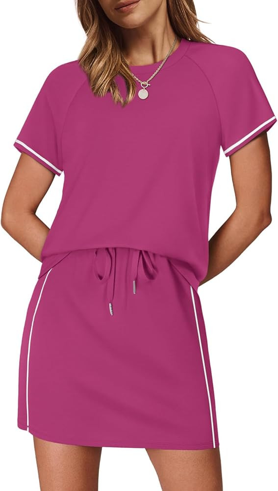 Sampeel 2 Piece Sets for Women Skirt Sets Summer Outfits Womens Clothing Set Travel Workout Skort... | Amazon (US)