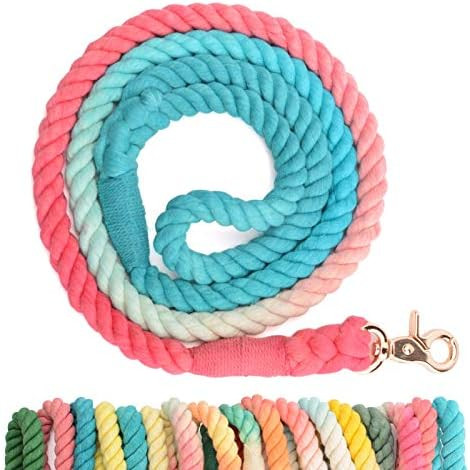 Pety Wo 5FT Dog Rope Leash Cotton Ombre Soft Handle Heavy Duty Training Lead Multicolor Traction ... | Amazon (US)