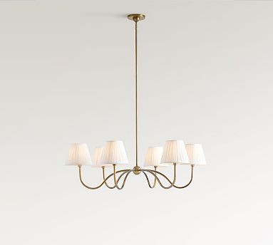 Baylor Round Pleated Shade Chandelier (38") | Pottery Barn (US)