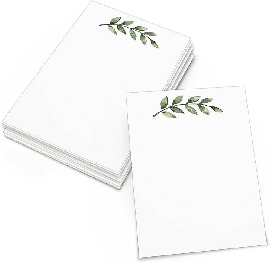 321Done Blank Greenery Note Cards, Made in USA - 4x6 Thick, Heavy Cardstock, Pretty, Cute Simple ... | Amazon (US)