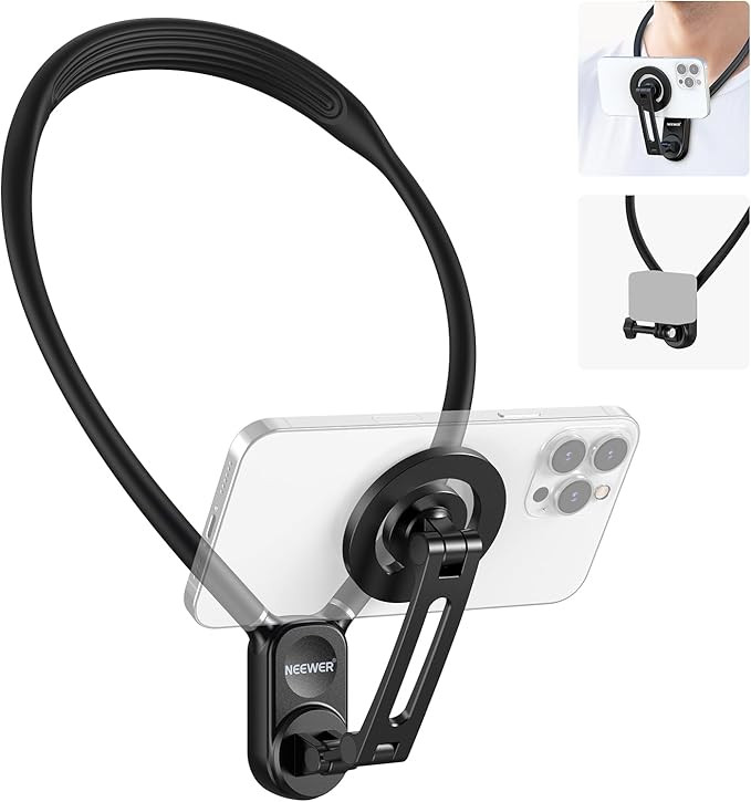 NEEWER Magnetic Neck Holder for Action Camera & Phone, Hands Free Tripod Chest Mount Compatible w... | Amazon (US)