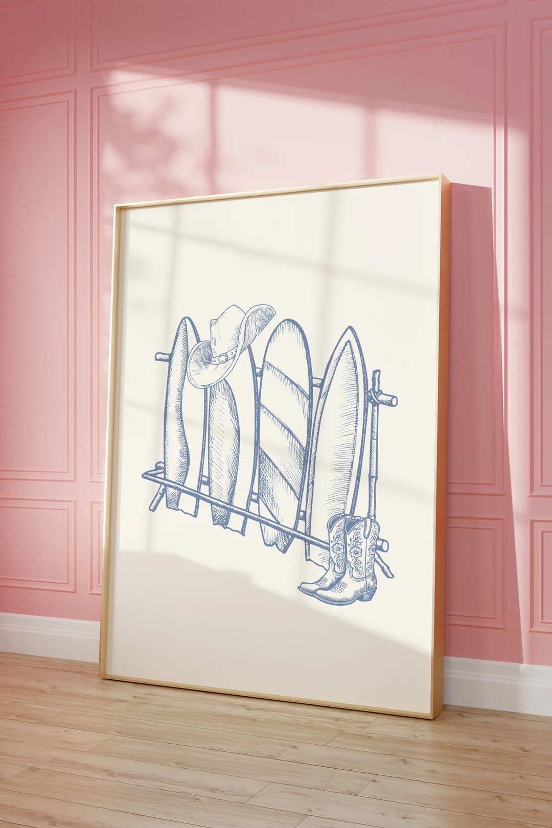 Coastal Cowgirl Print, Coastal Granddaughter, Beachy Room Decor, Surfboard Wall Art, Dopamine Dec... | Etsy (US)