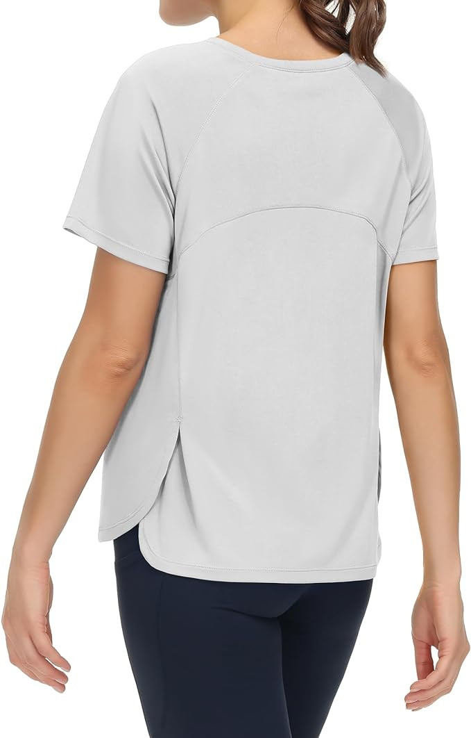 THE GYM PEOPLE Women's Short Sleeve Workout Shirts Breathable Yoga T-Shirts with Side Slits Athle... | Amazon (US)