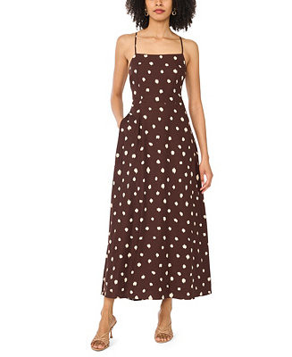 Women's Linen Blend Printed Maxi Dress | Macy's