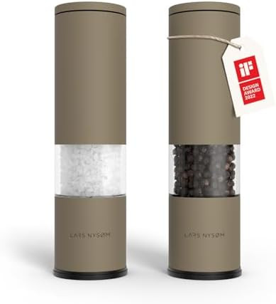 LARS NYSØM Salt and Pepper Grinder Set Manual, Stainless Steel Salt and Pepper Mills with Adjust... | Amazon (US)
