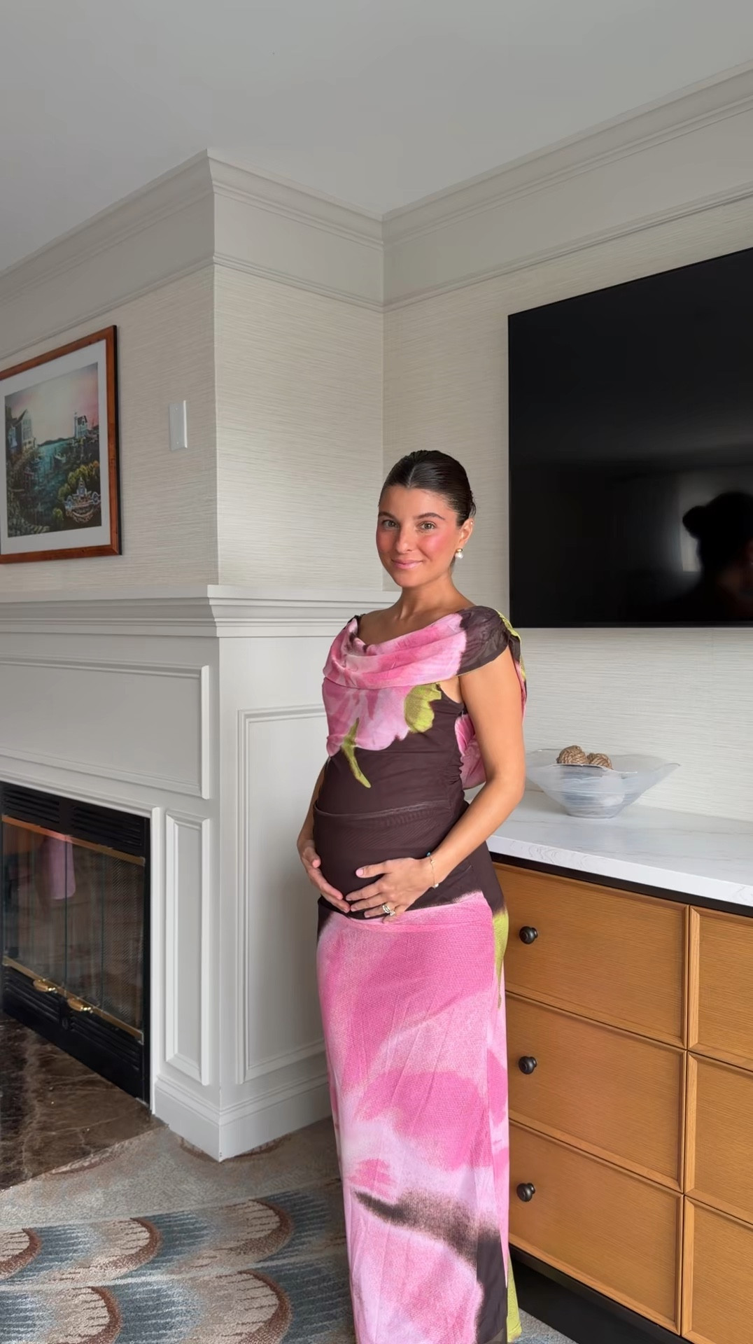 [5/4/26] wedding guest look 💕 these two were perfect options at 20 weeks, I felt so comfortable and both under $100!!! Pink hater dress is 40% off currently. I’m wearing a size medium in brown and small in pink.  

#LTKWedding #LTKSaleAlert #LTKBump