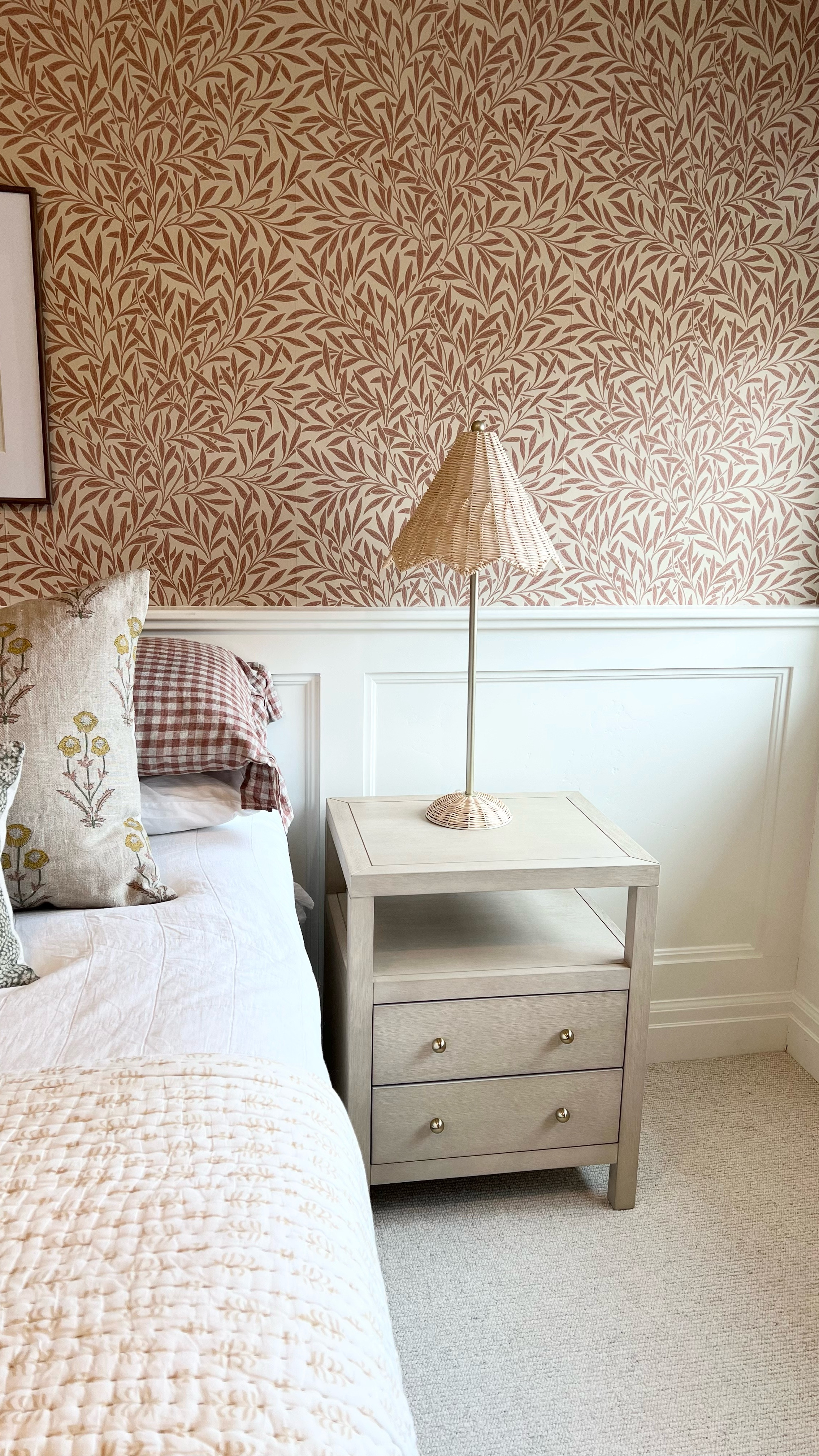 This nightstand from Wayfair is SO good! It comes in a few different finishes. It’s solid wood, very sturdy with soft close drawers. The best part is, it comes fully assembled!  
Wayfair sale  

Bedroom furniture. Bedroom accents. Small nightstand. Wood. White washed. Brass knobs. Amber interiors. Target. Studio McGee. McGee and Co  

#LTKWatchNow #LTKHome