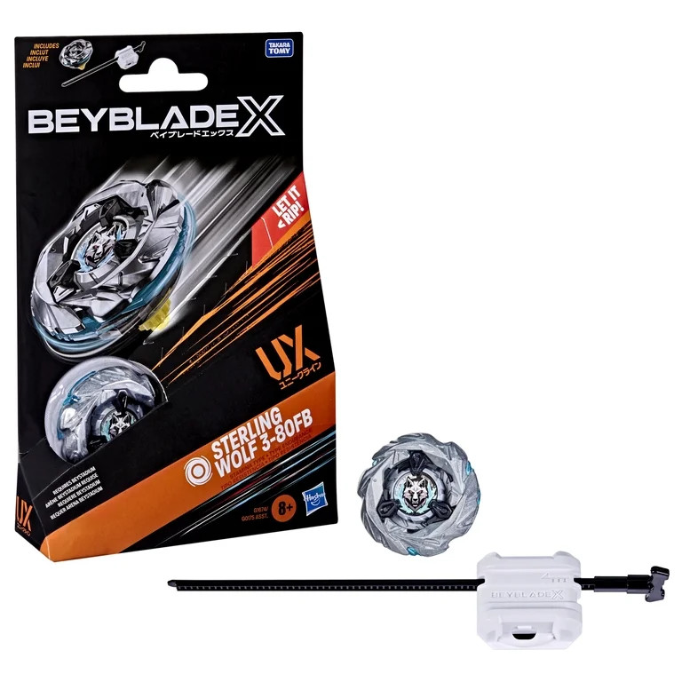 Beyblade X Sterling Wolf 3-80FB UX Starter Pack Set with Stamina Battling Top & Launcher, Ages 8+ | Walmart (US)