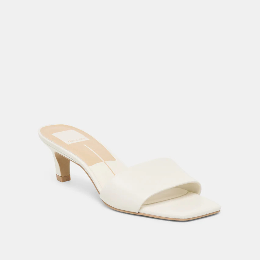 Rexa Heels True White Leather | DolceVita.com