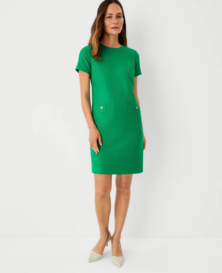 Tweed Pocket Shift Dress | Ann Taylor (US)